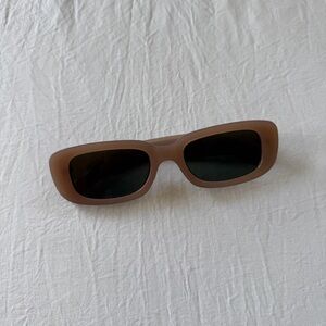 Brown Rectangular Sunglasses